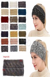 21 Colors Knitted Crochet Headband Women Winter Sports Hairband Turban Yoga Head Band Ear Warmer Beanie Cap Headbands CYZ28647604704