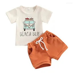 Clothing Sets Born Baby Boy Clothes Toddler Summer Outfit Beach Short Sleeve T Shirt Top Infant Shorts Set