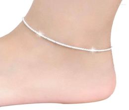 Anklets 2022 FashionThin Fine Sexy Anklet Ankle Shiny Chains For Women Girls Friend Foot Jewelry Leg Bracelet Barefoot Kirk222182579