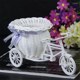 Vases Bicycle Decorative Flower Basket Est Plastic White Tricycle Bike Design Storage Party Decoration Pots