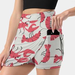 Skirts Red Lovely Lobster Woman Fashion 2024 Pant Skirt Mini Office Short Crustacean Crustaceans Prawn