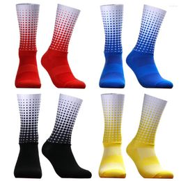 Sports Socks Dot Polka Cycling Style Summer Non-slip Silicone Pro Outdoor Racing Bike Calcetines Ciclismo