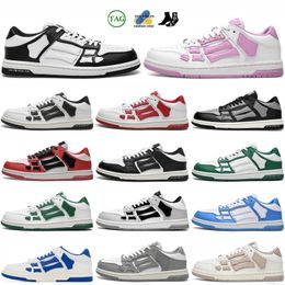 Designer Casual Shoes Amirs Skel Top Low Leather Sneaker Men Women Light Bone Shoe White Lilac lime Blue Pink Orange Pupple Black Trainers Fashion Brand Shoe