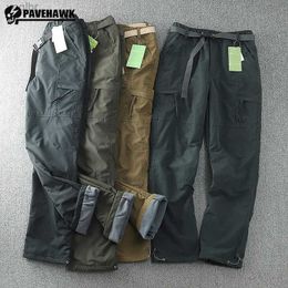 Men's Pants Windproof and waterproof soft shell mens outdoor straight multiple pocket cover hunting tactics military jogging teamL2405