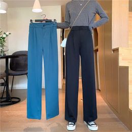 Women's Pants MEXZT Fashion Harajuku Office Lady Wide Leg Fall Loose High Waist Elastic Casual Straight Trousers Korean Y2k Suit