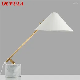 Table Lamps OUFULA Nordic Lamp Modern LED White Creative Vintage Marble Desk Light For Home Decor Living Room Bedroom Study