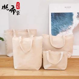 Shopping Bags 100pcs Custom Eco-friendly Cotton Tote Bag Reusable Contton Canvas Handbag For Packing/Storage