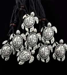 Jewelry Whole 12PCSLOT Tribal Totem Faux Bone Resin Carved frog sun Sea Turtle Pendant Necklace Tortoise Amulet Talisman Gift4083654