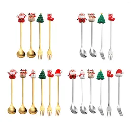 Dinnerware Sets Christmas Spoons Forks Set Pastry And Tea Spoon For Party Wedding