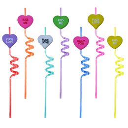 Disposable Plastic Sts Valentines Day Love Themed Crazy Cartoon Drinking For Christmas Party Favours Supplies Decorations Kids Pool Bir Otbo2