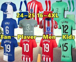 23 24 Maglie da calcio Morata Griezmann Memphis 2023 2024 120th M.Lorente Correa Koke Atletico Madrids Camisetas de futbol Lemar Carrarsco Men Kit Kit Shirt Football Shirt