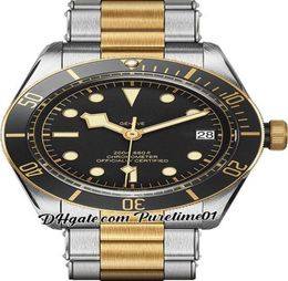 41mm 79733N Miyota 8215 Automatic Mens Watch Two Tone Yellow Gold Black Dial White Markers Stainless Steel Bracelet Sports Watches1264380