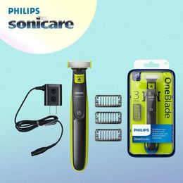 Razors Blades Norelco OneBlade QP2520 facial hybrid electric beard trimmer and shaver with 3 concave convex combs Q240508