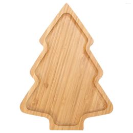 Storage Bottles Christmas Plate Sushi Home Kitchen Supply Tree Cartoon Dish Food Serving Tray Wooden