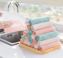 Microfiber Strong Absorbent Cleaning Cloths Soft Scouring Pad NonStick Oil Dry and Wet Rag Kitchen Towel8009296