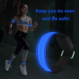 Led Luminous Bracelet Blue Light Sports Bracelet Outdoor Night Running Arm With Flashing Arm Strap Reflective Safety Belt