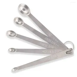 Measuring Tools 5 Pieces Spoon Kitchen Cooking Spoons With Long Handle Ingredients Condiment Measure For Restaurant