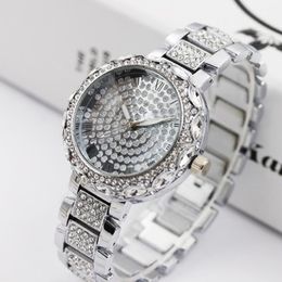Women's Watches Women Golden Watch For Lady Luxury Designer Brand Crystal Diamond Bracelet Quartz Wristwatch Relogio Feminino Wris 2359