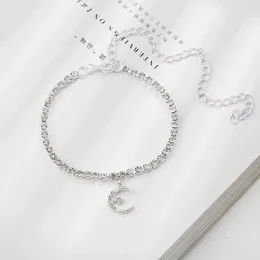 Anklets Rhinestone Moon And Star Anklet 2 Colours Sweet Shining Ankle Bracelet Holiday Party Jewellery