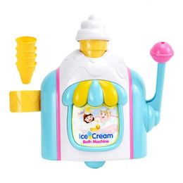 Childrens bathroom water toy ice cream handmade interesting foam cone shop made bubble machine baby summer shower game water DIY toy 240506