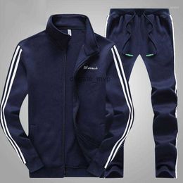 Mens Tracksuits 2022 Mens Tracksuit Outwear Hoodie Set 2 Pieces Autumn Sporting Track Suit Male Fitness Standing Collar Sweatshirts Jacket