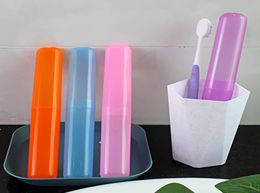 Candy Color Travel Plastic Toothbrush Storage Box Hiking Camping Portable Colorful Toothbrushes Holder Cover Case8656540