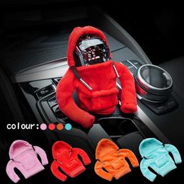 Other Interior Accessories Fashion Hoodies Car Gear Shift Knob Manual Protection Handle Gear Shift Decor Hoodie Covers Automatic Car Interior Accessories T240509