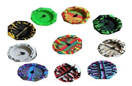 Colourful Ashtray for Cigarettes Diamond Cut Circle Shape Silicone Ashtray Resistant 570 degrees Sophisticated Design for Indoor Ou7501316