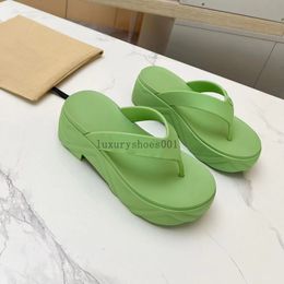 Slippers sandal Women hollow g platform shoes summer pool mule loafer gift green pink red yellow luxury Designer Sliders Casual Flat Rubber sandale girl 5.8 07