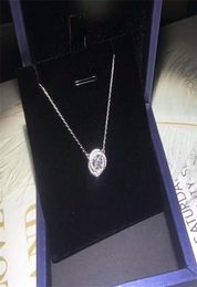 Romantic Diamond Pendant Real 925 Sterling Silver Party Wedding Pendants Necklace For Women Bridal Charm Engagement Jewellery Gift8431039