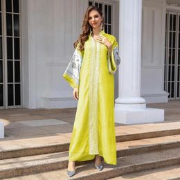 Ethnic Clothing Elegant Modern Maxi Dress For Women Turkey Arabia Muslim High Quality Embroidered Abaya Loose Islam