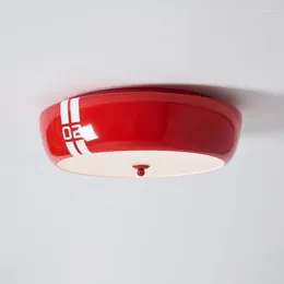 Ceiling Lights Retro LED Red Light Bedroom Living Room Simple Art Study