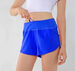 lu speed up short Yoga Outfits High Waist Shorts Exercise Short Pants Gym Fitness Wear Girls Running Elastic Adult Hot Sportswear Breathable Fast Dry3a