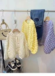 Jackets Children's Clothing Girls Knitted Sweater Cardigan Plaid Coats Kids Autumn Winter Woollen Baby Cardigans Sweat