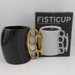 Creative Porcelain Fist Shape Mugs Personality Coffee Ceramic Cup Tea Mug Drinkware Home Kitchen Gift Box Packing LL