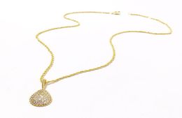 Luxury Diamond Pendant Necklaces Fashion Design Full Rhinestone Necklaces Women Golden Silver Rose Fine Jewelry Lover Gift2736969