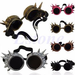 Vintage Retro Victorian Gothic Cosplay Rivet Steampunk Goggles Glasses Welding Punk 5 Colours WY27031 257F