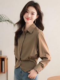 Women's Blouses Strechy Waist Shirts Women Office Lady Tops