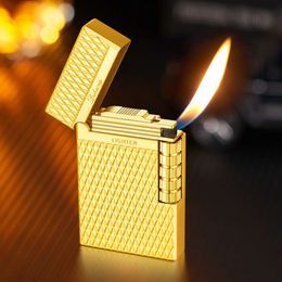 Steel Voice Oblique Flame Pipe Lighter Refilled Butane Gas Unfilled High-Grade Gift Lighter