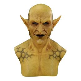 Party Masks Halloween Yellow Imp Mask Hood Role Play Horror Prop Adult and Children Makeup Dress Real Zombie Headwear Q240508