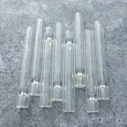 Mini Transparent Thick Glass Dugout Pipes Smoking Tube One Hitter Portable Herb Tobacco Cigarette Holder Handpipe Filter Mouthpiece Catcher Taster Bat Tips