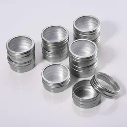 Storage Bottles 10 Aluminum Empty Containers Tin With Transparent Window Lid Storing Small Items Organizer Round Jars Lip Pot