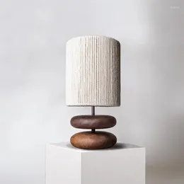 Floor Lamps Japanese Creative Bedside Table Lamp Bedroom Designer Walnut Solid Wood Living Room Study Retro