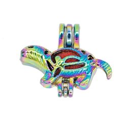 REYOW 5pcs Multicolor Dinosaur Pearl Bead Cages Perfume Essential Oil Diffuser Locket Pendant Jewellery Making DIY5899239