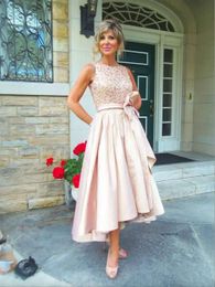 High Low mother of the bride dresses Formal Mother Bridal Groom Dresses For Wedding Party Evening Gowns Crystal Beaded Ocn Dress 0509