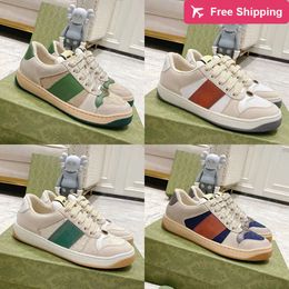 Top quality casual shoes new release designer Italy women Genuine Leather sneakers restore ancient ways do old man casual Shoe denim in box ggitys 4DUS
