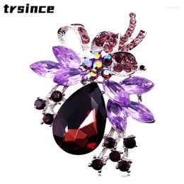 Brooches Women High-grade Crystal Pin Brooch Elegant Silk Scarf Pins Clothing Coat Accessories Corsage Boutique Badges Jewelry