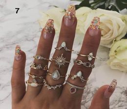 2021 European American foreign trade handmade rings creative star crown dropshaped alloy womens ring set crossborder explosive a5739202