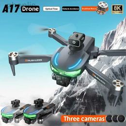 Drones A17 8K professional drone equipped with three high-definition cameras Rc drone 4K aerial photography obstacle avoiding four helicopters RC drone d240509