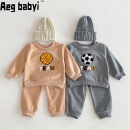 Clothing Sets Fashion Spring Baby Boys Girls Clothes Children's Suit Kids Long-sleeved Hooded Cotton Sweater Pants Suits Outfit